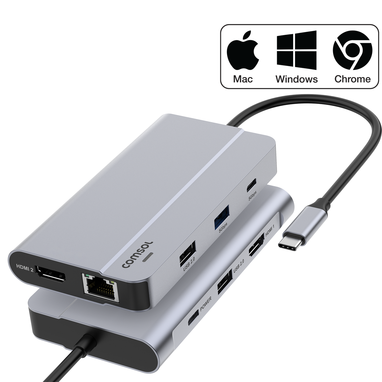 Dual 4K HDMI SM768 Multiport Adapter PD100