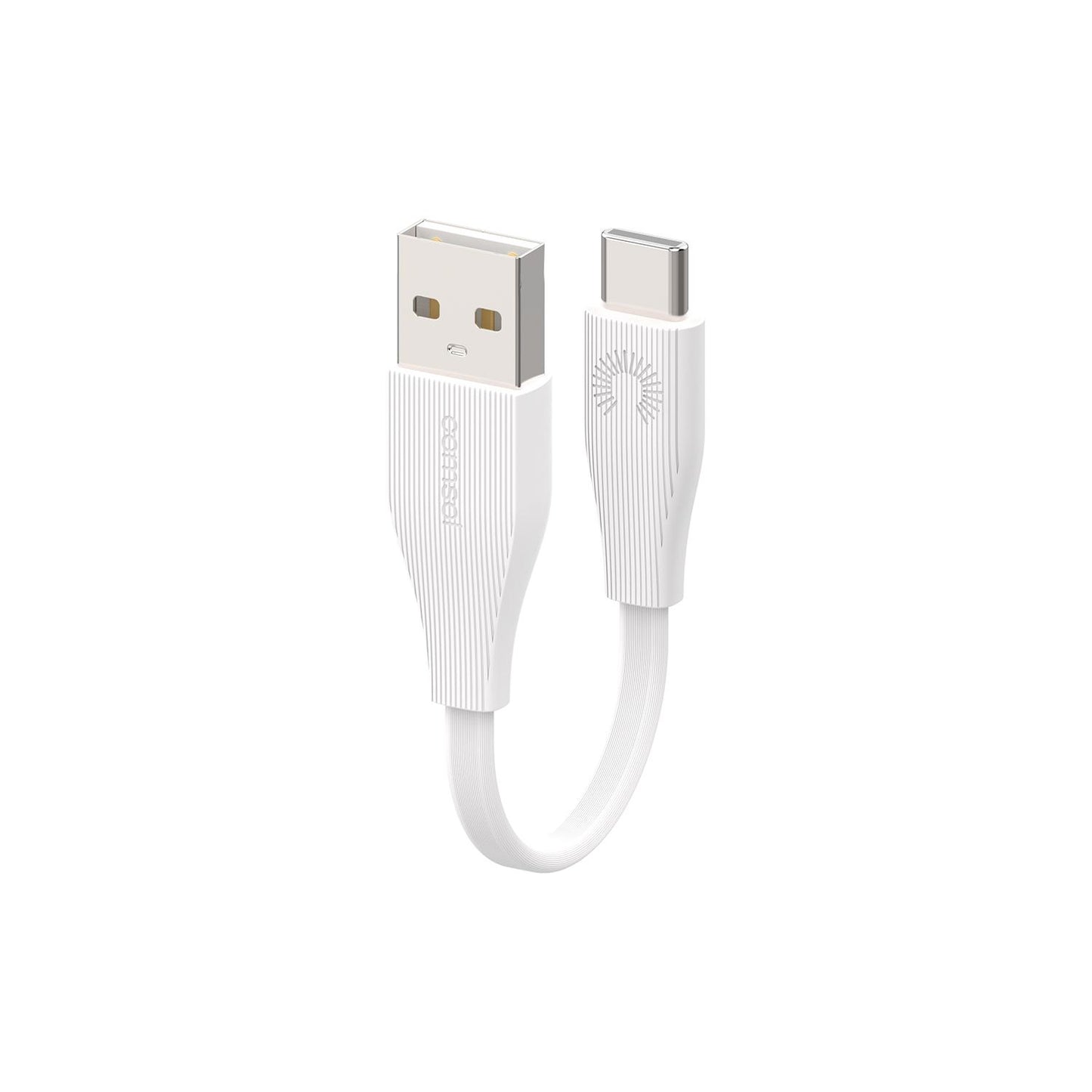 10cm USB-A to USB-C Stripe Line Cable White