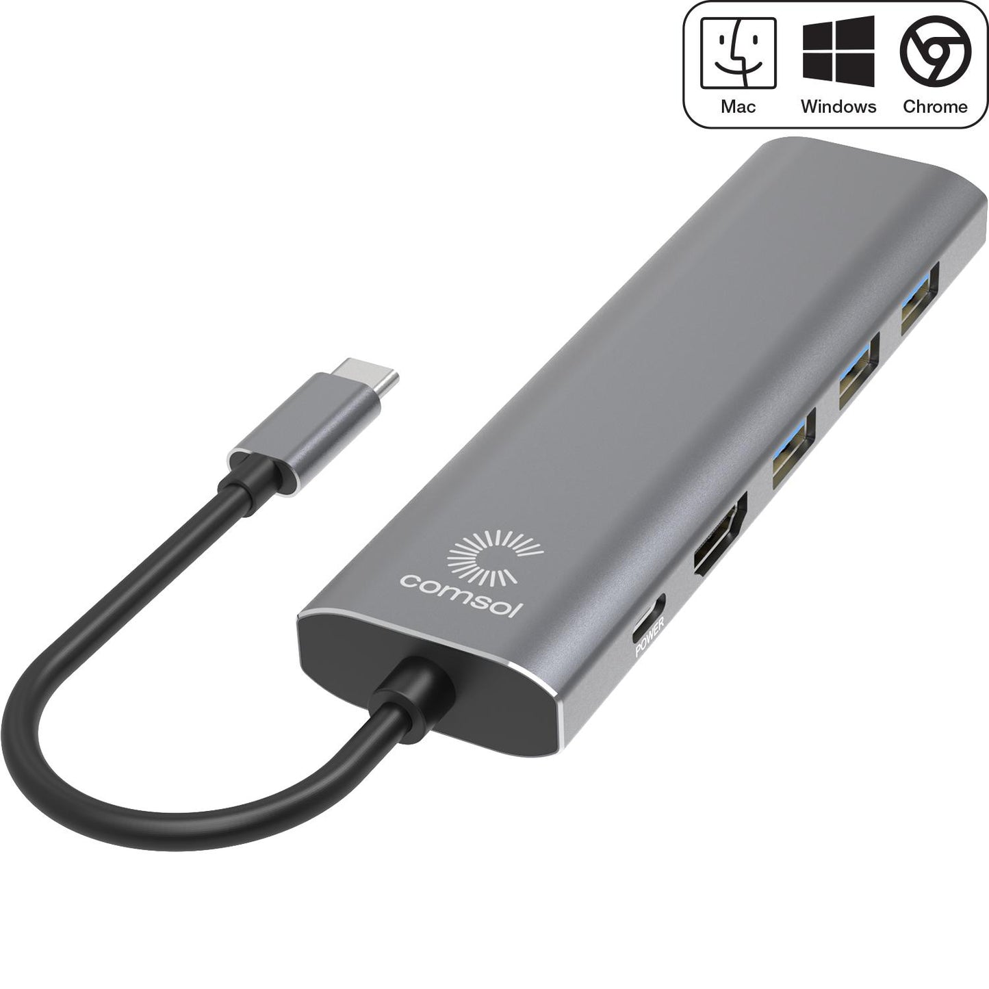 USB-C to HDMI + 3 x USB3.0 + RJ45 + USB-C