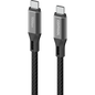 1.2m USB-C to USB-C Silicone + Fabric Cable 10Gbps Black