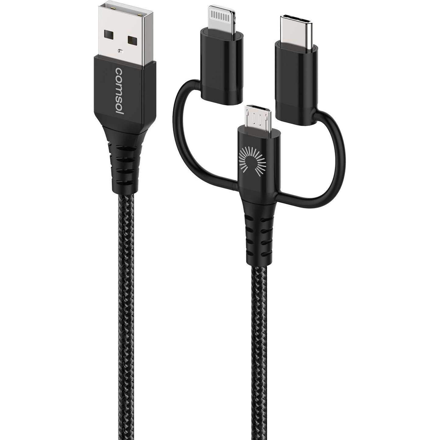 Comsol 3-in-1 Cable Lightning/USB-C/Micro USB 1.2m