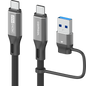 1m 2-in-1 USB-C & A to USB-C 4K Cable 240W