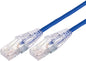 3m 10GbE Ultra Thin Cat 6A UTP Snagless Patch Cable LSZH (Low Smoke Zero Halogen) - Blue