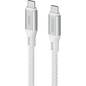 3m USB-C to USB-C Silicone + Fabric Cable 100W White
