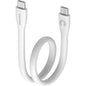 25cm Silicone USB-C to USB-C Cable White