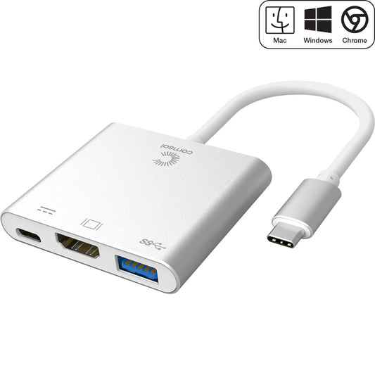 Comsol USB-C Male to  HDMI/USB 3.0/USB-C Adapter