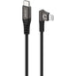 1.2m USB-C to Right Angle Lightning Cable Black