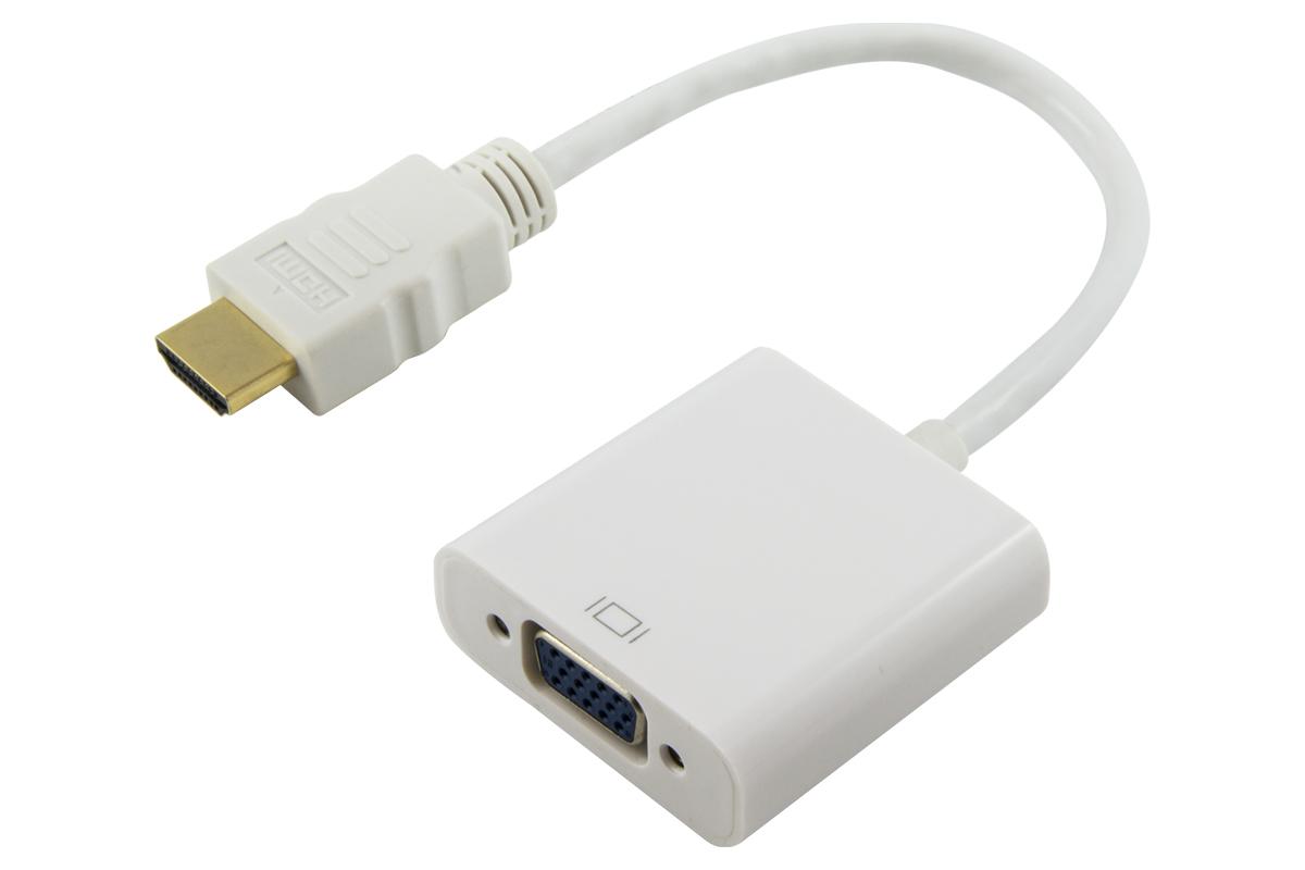 HDMI Male to VGA Female + 3.5mm Audio Adapter - Full HD 1920 x 1080