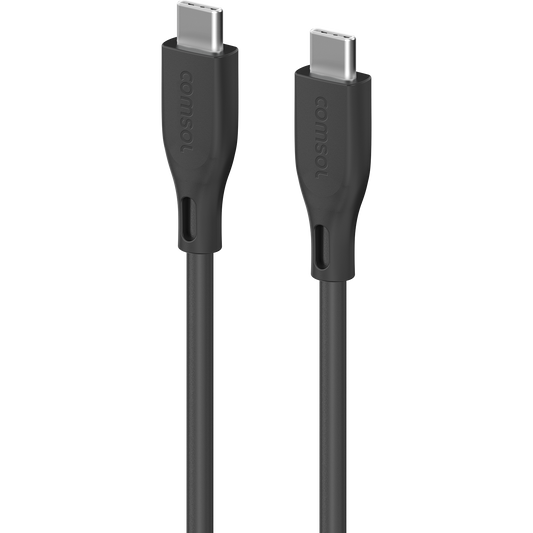 2m USB-C to USB-C Silicone Cable Black