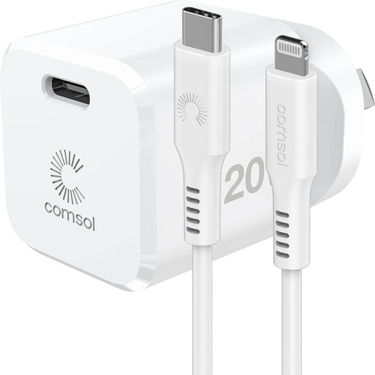 Comsol 20W USB-C Wall Charger + 1.2m iPhone Cable