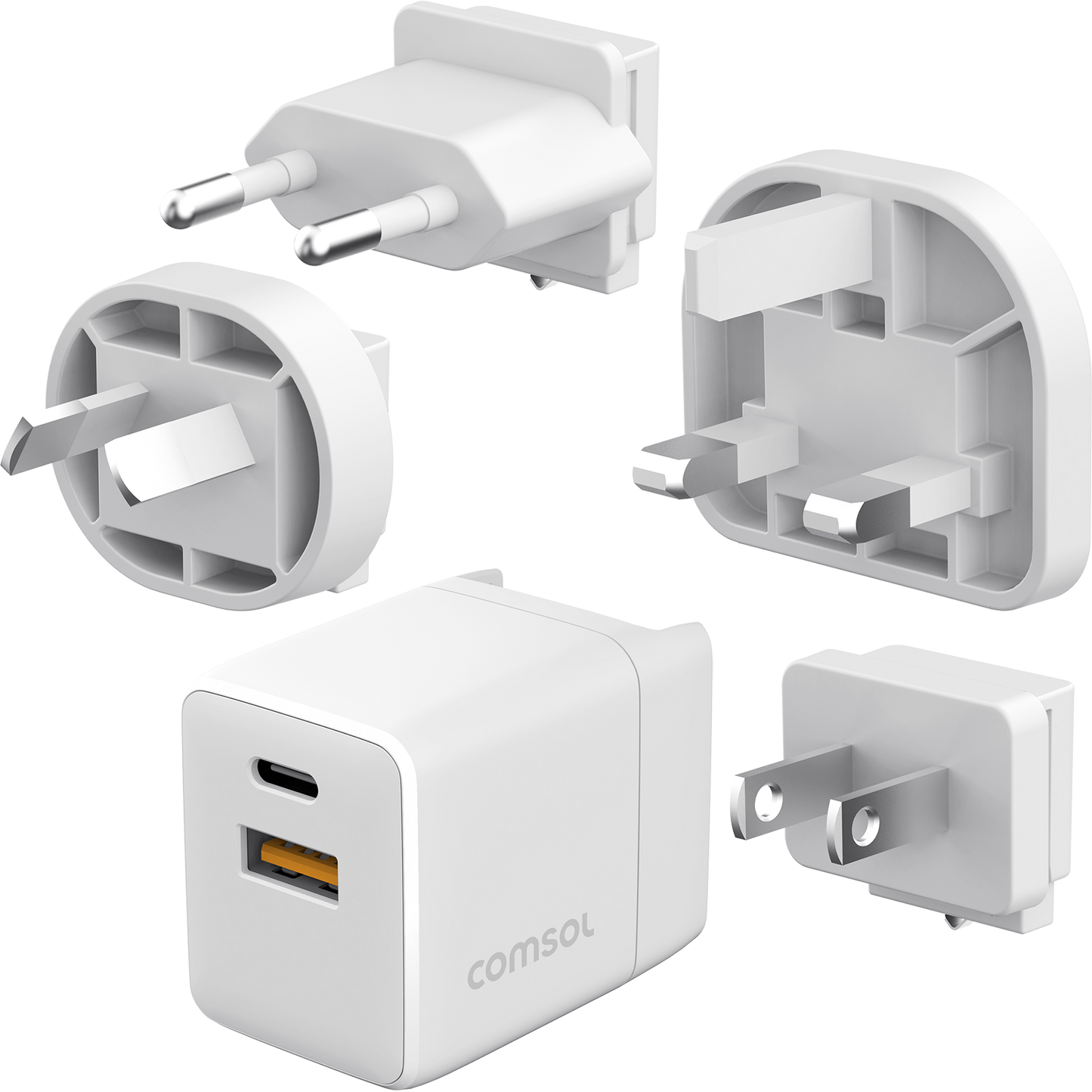 35W GaN Dual USB Travel Charger US/EU/UK/AU White