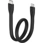 25cm Silicone USB-C to Lightning MFi Cable Black