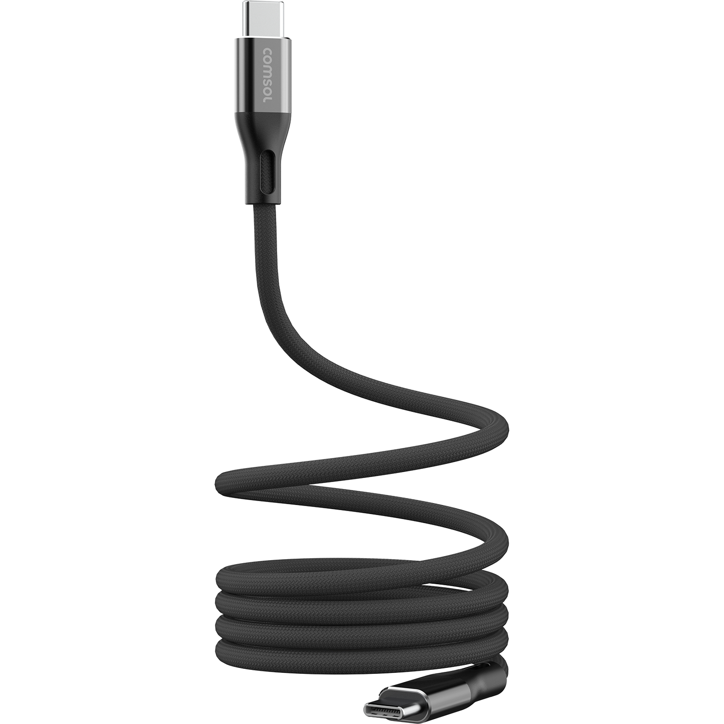 1m USB-C to USB-C Magnetic + Fabric Cable Black